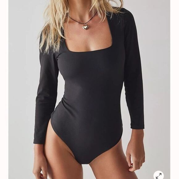 NWOT Free People Intimately Truth or Square Bodysuit in Black Size XL - Picture 1 of 6